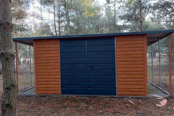 Ogłoszenie - Domek ogrodowy 4x3m + wiatka 1×3 + 1×3m- złoty dąb/ ciemny grafit mat - Opoczno - 5 950,00 zł