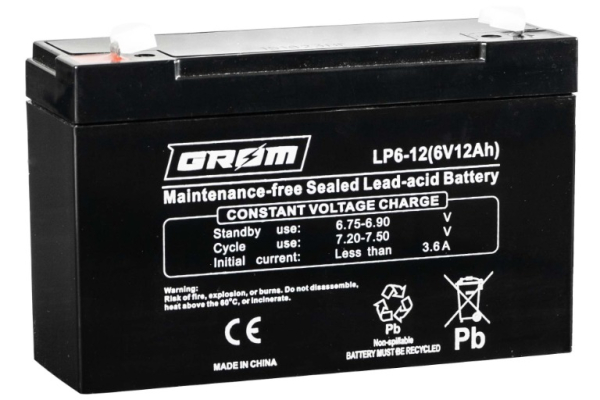 Ogłoszenie - Akumulator 12Ah 6V GROM LP6-12 - Gdańsk - 55,00 zł