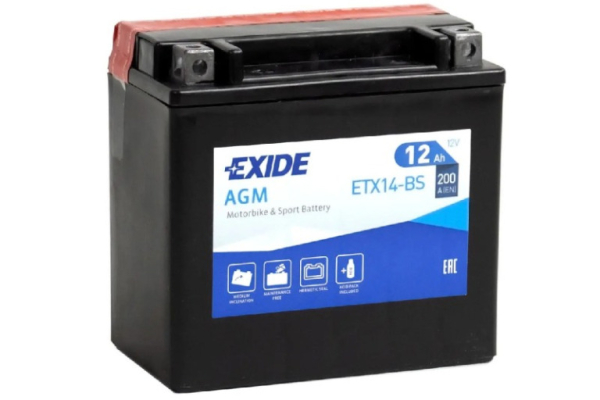 Ogłoszenie - Akumulator motocyklowy 12Ah 200A Exide Etx14-Bs Ytx14-Bs 12V en L+ - Darmowy dowóz i wymiana - Szczecin - 210,00 zł