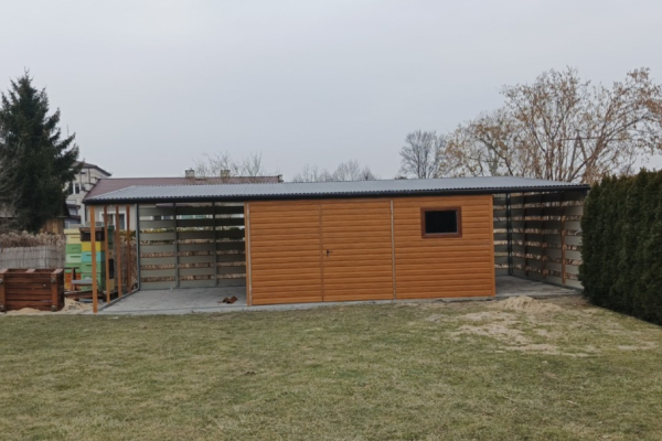 Ogłoszenie - Garaż Blaszany + wiaty Panelowe 10x5m złoty dąb brama dwuskrzydłowa, okno - Piotrków Trybunalski - 14 200,00 zł