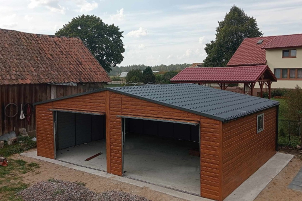 Ogłoszenie - Garaż blaszany 7x5 dwustanowiskowy z blachodachówką  Montaż gratis - Tczew - 14 800,00 zł