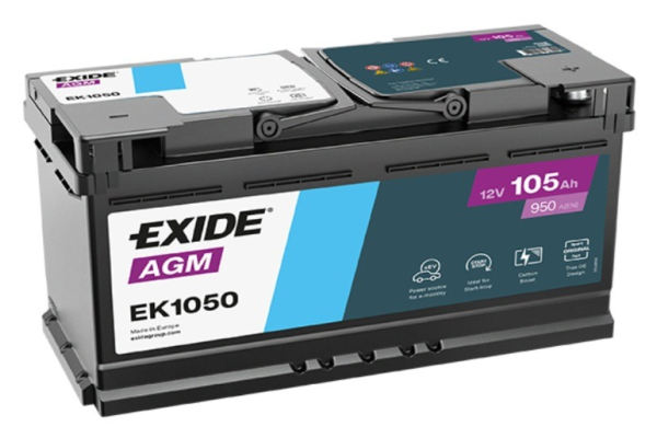 Ogłoszenie - Akumulator Exide Start Stop AGM 105Ah 950A EK1050 PRAWY PLUS - Rumia - 860,00 zł