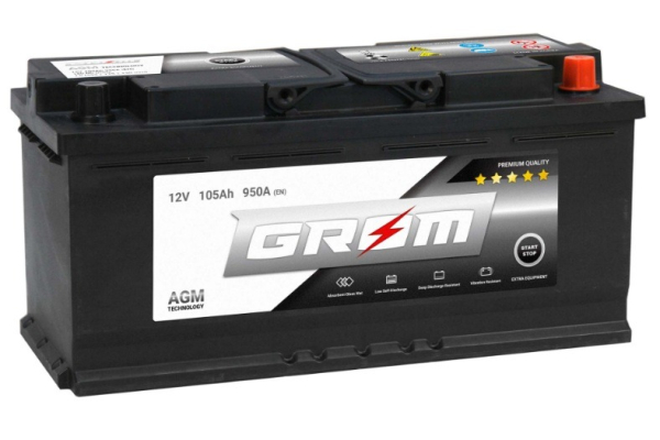 Ogłoszenie - Akumulator GROM AGM START&STOP 105Ah 950A Prawy Plus - Rumia - 960,00 zł