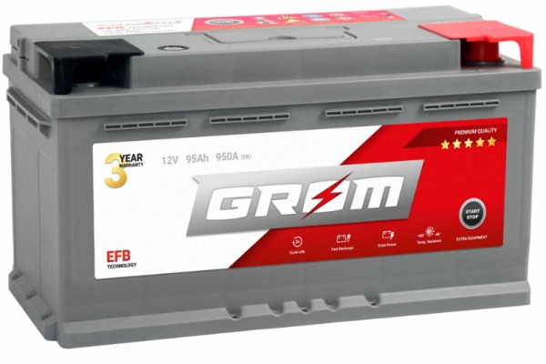Ogłoszenie - Akumulator GROM EFB START&STOP 95Ah 950A Prawy Plus DTR - Rumia - 650,00 zł
