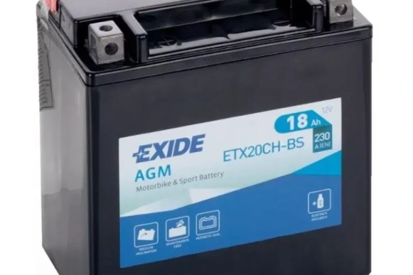 Ogłoszenie - Akumulator motocyklowy 12V 18Ah 230A EN L+ EXIDE ETX20CH-BS YTX20CH-BS - Gdańsk - 255,00 zł