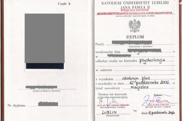 Ogłoszenie - Kupię dyplom licencjat Kupię dyplom magistra z wpisem - Nowy Sącz - 950,00 zł