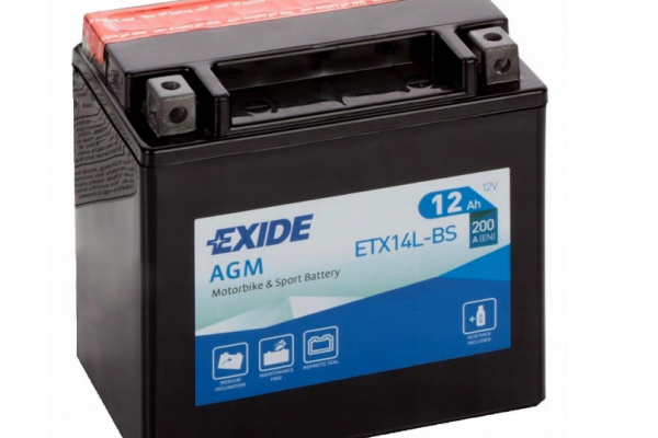 Ogłoszenie - Akumulator motocyklowy 12V 12Ah 200A EN P+ EXIDE ETX14L-BS YTX14L-BS - Gdańsk - 235,00 zł