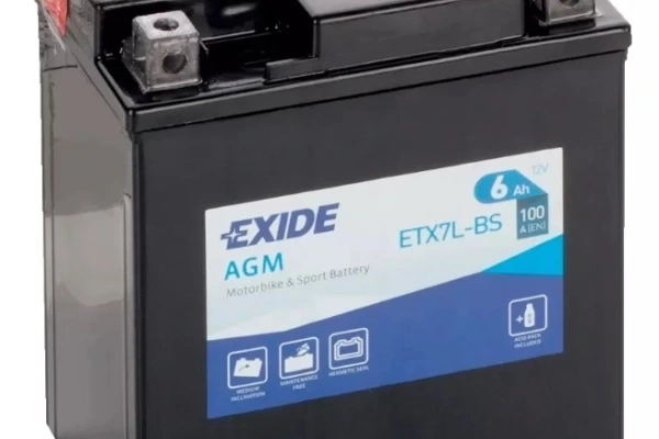 Ogłoszenie - Akumulator 6Ah 100A Exide ETX7L-BS - Częstochowa - 125,00 zł