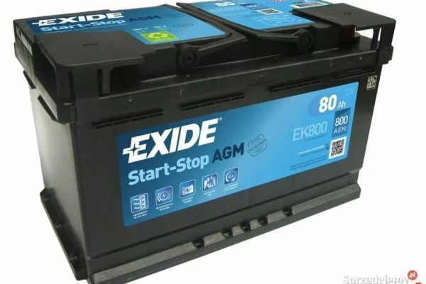 Ogłoszenie - Akumulator 80Ah 800A EXIDE AGM START&STOP DARMOWA DOSTAWA - Radom - 710,00 zł