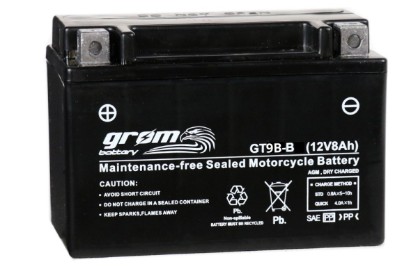 Ogłoszenie - Akumulator 12V 8Ah 120A L+ /  motocyklowy GROM GT9B-B YT9B - Gorzów Wielkopolski - 140,00 zł