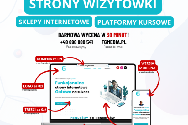 Ogłoszenie - Strony internetowe Rzeszów Projektowanie stron www Rzeszów sklep internetowy - FGMedia.pl - Rzeszów - 150,00 zł