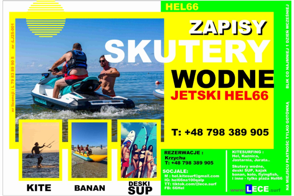 Ogłoszenie - SKUTERY WODNE HEL 66 - Gdynia - 150,00 zł