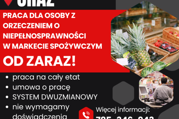 Ogłoszenie - Praca dla os. z orzecz., Dino Polska S.A., URAZ - Wrocław