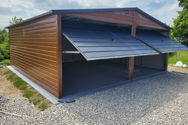 Ogłoszenie - Garaż blaszany dwustanowiskowy 6x5m złoty dąb + ciemny grafit PREMIUM - Mława - 10 500,00 zł