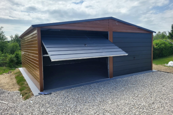 Ogłoszenie - Garaż blaszany dwustanowiskowy 6x5m złoty dąb + ciemny grafit PREMIUM - Mława - 10 500,00 zł