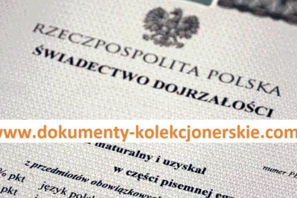 Ogłoszenie - Matura z wpisem do Rejestru Dyplomy kolekcjonerskie opinie - Dębica - 800,00 zł