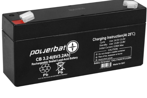 Ogłoszenie - Akumulator żelowy POWERBAT CB 3.2-6 6V 3.2Ah - Gdynia - 35,00 zł