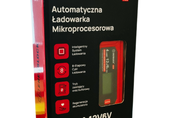 Ogłoszenie - Automatyczna ładowarka mikroprocesorowa Enerblock 6/12V 4A LFP AGM GEL EFB - Kościerzyna - 169,00 zł