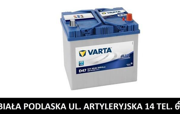 Ogłoszenie - Akumulator 60Ah 540A VARTA Blue Dynamic D47 P+ Japan - Biała Podlaska - 325,00 zł
