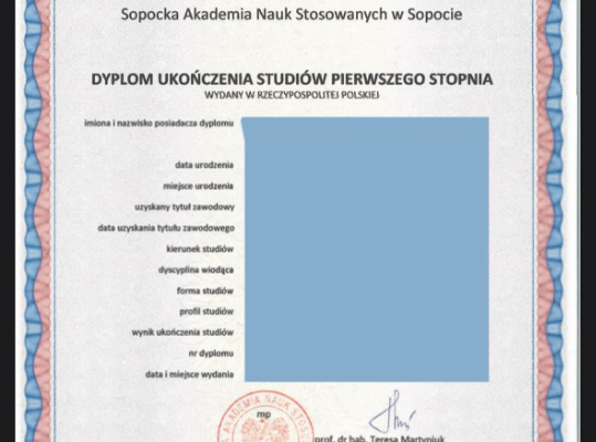 Ogłoszenie - Dyplom licencjat gdzie kupić , Dyplomy kolekcjonerskie opinie - Tarnobrzeg - 950,00 zł