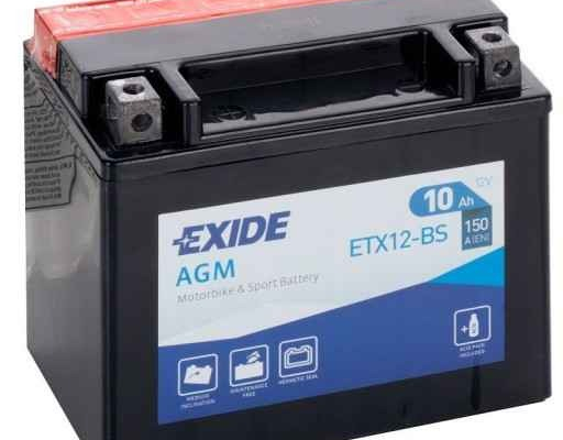 Ogłoszenie - Akumulator motocyklowy EXIDE ETX12-BS YTX12-BS 12V 10Ah 150A EN L+ - Śląskie - 175,00 zł