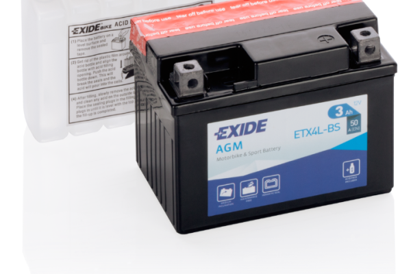 Ogłoszenie - Akumulator ETX4L-BS YTX4L-BS 12V 3Ah 50A P+ EXIDE - Gdańsk - 80,00 zł