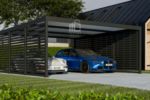Ogłoszenie - CarPort PREMIUM - Wiata samochodowa 6x5,7 Antracyt Zabudowa - ID951 - Łowicz - 27 700,00 zł