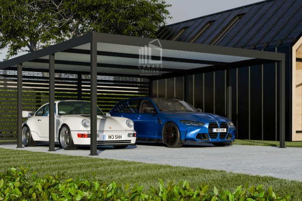 Ogłoszenie - CarPort PREMIUM - Wiata samochodowa 6x5,5 Antracyt Zabudowa - ID954 - Kostrzyn nad Odrą - 22 950,00 zł