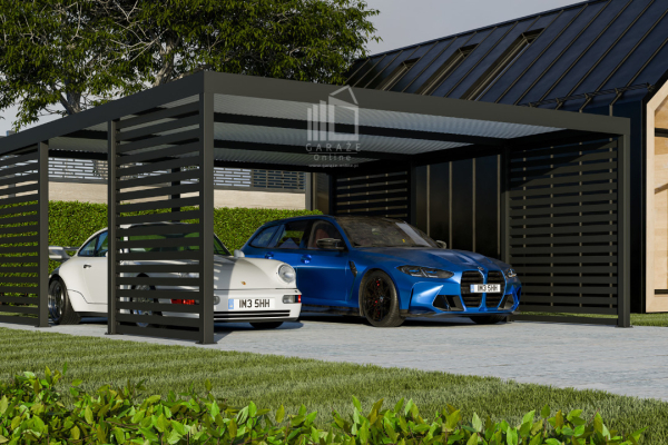 Ogłoszenie - CarPort PREMIUM - Wiata samochodowa 6x5,5 Antracyt Zabudowa - ID950 - Kwidzyn - 18 600,00 zł