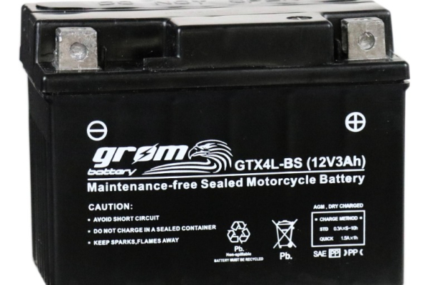 Ogłoszenie - Akumulator 3Ah 60A motocyklowy GROM GTX4L-BS YTX4L-BS 12V P+ Olsztyn Kętrzyńskiego 8 668x648x053 - Olsztyn - 80,00 zł