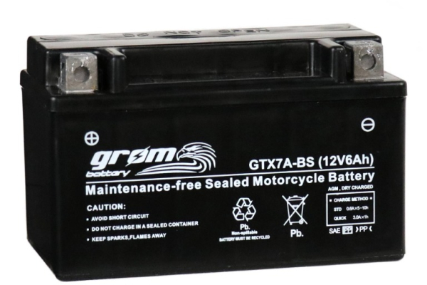 Ogłoszenie - Akumulator 6Ah 120A motocyklowy GROM GTX7A-BS YTX7A-BS 12V L+ Olsztyn Kętrzyńskiego 8 668x648x053 - Olsztyn - 110,00 zł