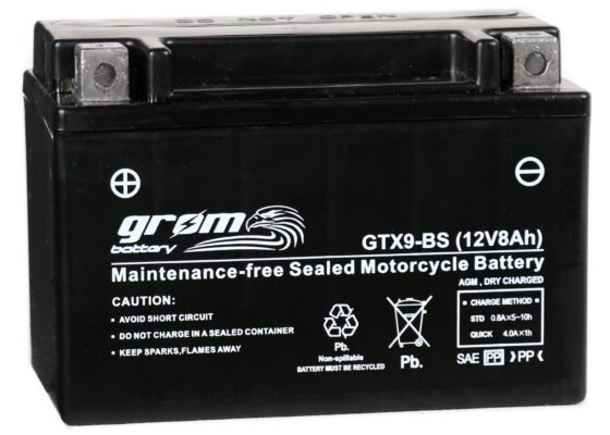 Ogłoszenie - Akumulator GTX9-BS YTX9-BS 12V 8Ah 130A L+ Grom - Gdańsk - 135,00 zł