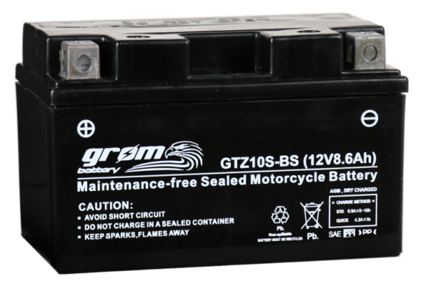 Ogłoszenie - Akumulator 8.6Ah 160A motocyklowy GROM GTZ10S-BS YTZ10S-BS 12V L+ Olsztyn Kętrzyńskiego 8 668x648x053 - Olsztyn - 160,00 zł