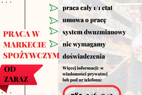 Ogłoszenie - Praca w markecie, Dino Polska S.A., Kobierzyce - Wrocław