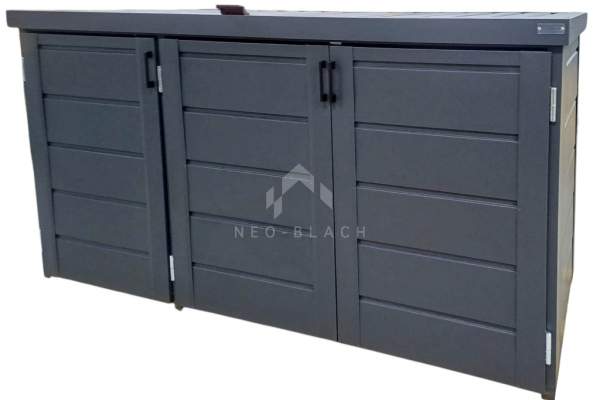 Ogłoszenie - Zabudowa koszy na śmieci wiata śmietnikowa obudowa kubłów 207x80x120 cm 3x240L antracyt NB451 - Kalisz - 3 450,00 zł
