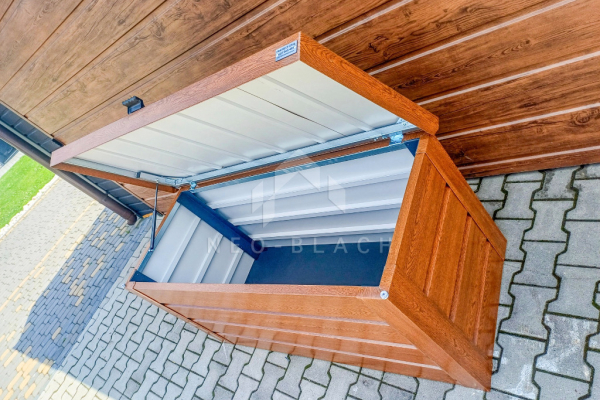 Ogłoszenie - Skrzynia ogrodowa metalowa kufer 120x50x70cm złoty dąb NB419 - Braniewo - 1 850,00 zł