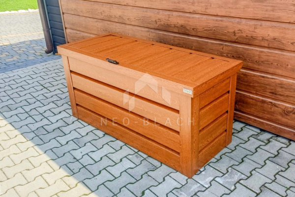 Ogłoszenie - Skrzynia ogrodowa metalowa kufer 120x50x70cm złoty dąb NB419 - Braniewo - 1 850,00 zł