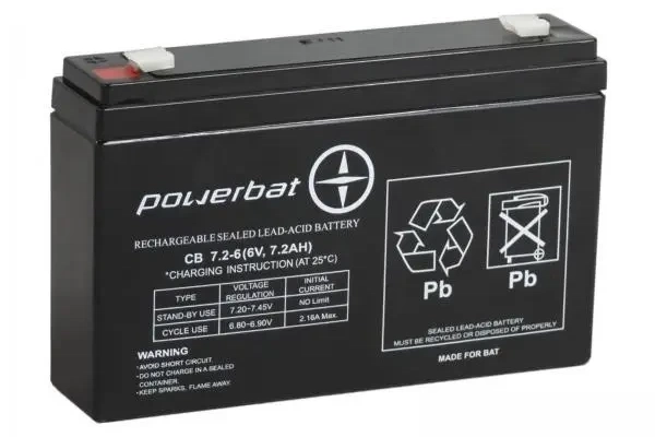 Ogłoszenie - Akumulator żelowy  CB 7.2-6 6V 7.2Ah POWERBAT - Gdańsk - 45,00 zł