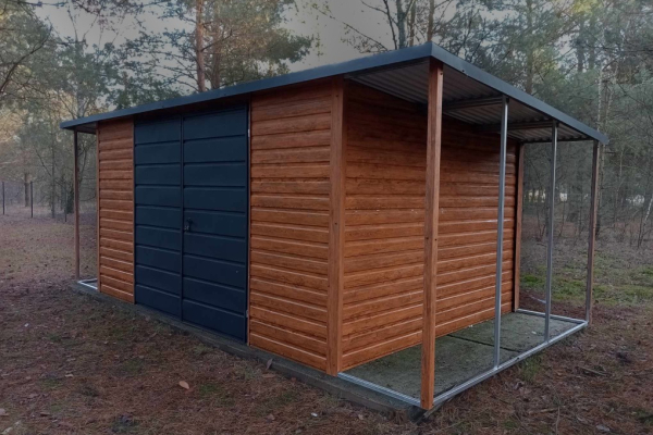 Ogłoszenie - Domek ogrodowy 4x3m + wiatka 1×3 + 1×3m- złoty dąb/ ciemny grafit mat - Opoczno - 5 950,00 zł