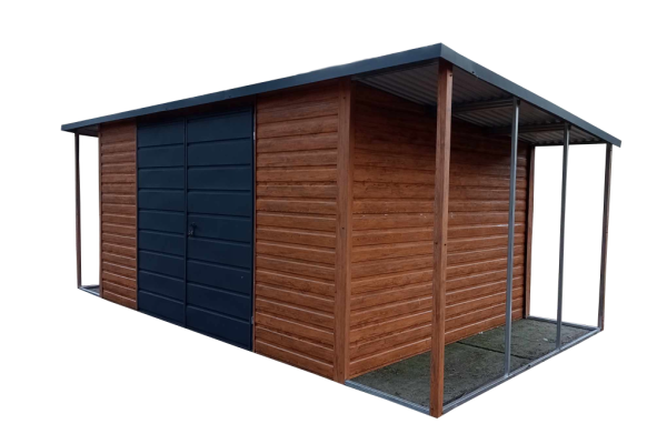 Ogłoszenie - Domek ogrodowy 4x3m + wiatka 1×3 + 1×3m- złoty dąb/ ciemny grafit mat - Opoczno - 5 950,00 zł