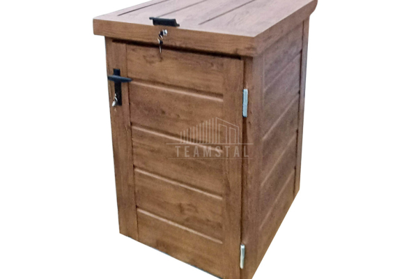Ogłoszenie - Zabudowa kosza na śmieci wiata śmietnikowa obudowa kubła 80x70x120 cm 1x240L ciemny orzech TS951 - Kłodzko - 1 500,00 zł