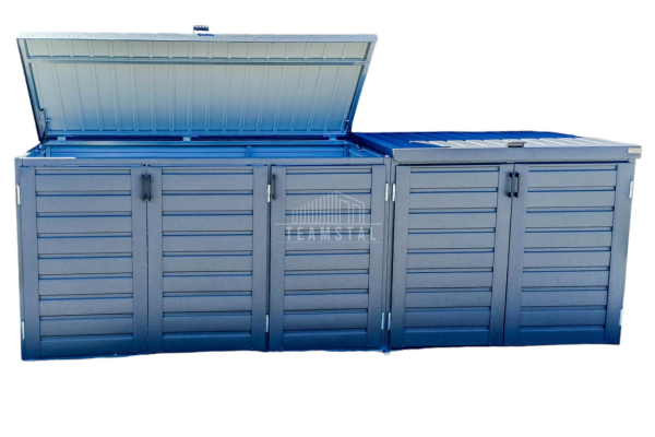 Ogłoszenie - Zabudowa koszy na śmieci wiata śmietnikowa obudowa kubłów 345x80x120 cm 5x240L antracyt TS957 - Sanok - 6 490,00 zł