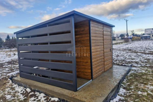 Ogłoszenie - Schowek - domek ogrodowy 2,5x3m - drzwi - okno - jasny orzech - drewnopodobny - dach spad w tył TS928 - Grudziądz - 5 950,00 zł