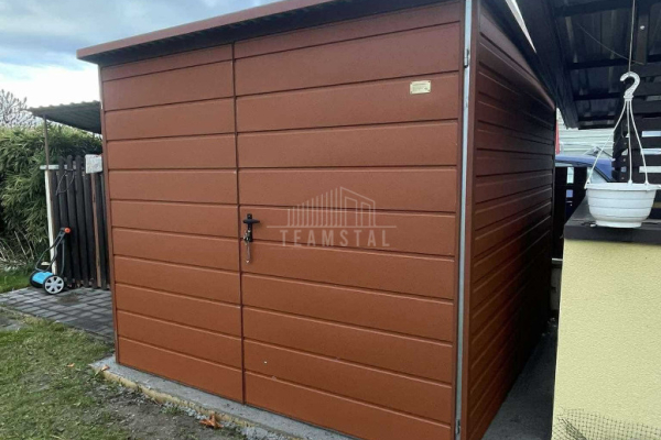 Ogłoszenie - Schowek - Domek Ogrodowy 2,5x3m - Brama dwuskrzydłowa - Jasny brąz ( ceglasty ) - dach spad w tył TS1001 - Częstochowa - 3 990,00 zł