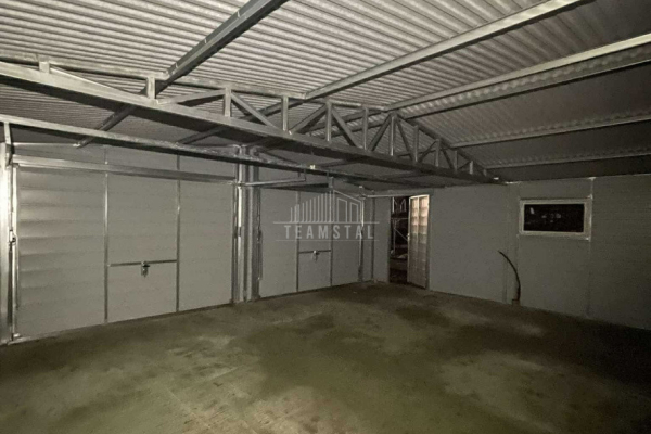 Ogłoszenie - Garaż blaszany 6x5,8m - 2x Brama uchylna - Ciemny orzech - drewnopodobny - antracyt - rynny - dach dwuspadowy TS1010 - Lubartów - 13 390,00 zł