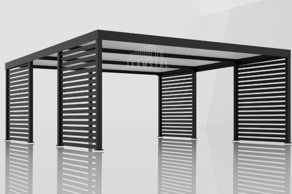 Ogłoszenie - CarPort PREMIUM - Wiata samochodowa 6x5,5 Antracyt Zabudowa - TS1033 - Kościerzyna - 18 600,00 zł