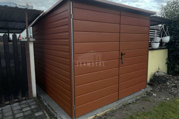 Ogłoszenie - Schowek - Domek Ogrodowy 2,5x3m - Brama dwuskrzydłowa - Jasny brąz ( ceglasty ) - dach spad w tył TS1001 - Częstochowa - 3 990,00 zł