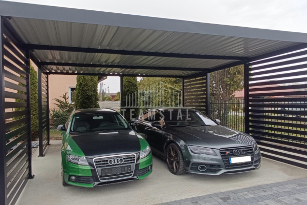 Ogłoszenie - CarPort PREMIUM - Wiata samochodowa 5x5 Antracyt - TS1024 - Szczecin - 14 600,00 zł