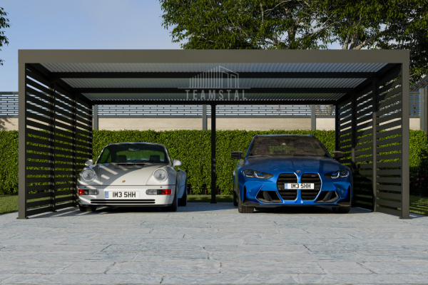 Ogłoszenie - CarPort PREMIUM - Wiata samochodowa 6x5,7 Antracyt Zabudowa - TS1034 - Tczew - 27 700,00 zł