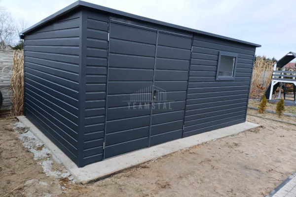 Ogłoszenie - Schowek - domek ogrodowy 5x3m - Brama dwuskrzydłowa - okno - antracyt - dach spad w tył TS982 - Busko-Zdrój - 6 100,00 zł